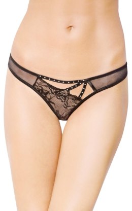 Figi koronkowe tiulowe SoftLine 2441 czarne S/M