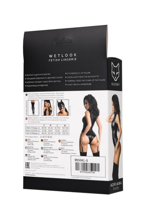 Body wetlook Adriana Glossy czarne S