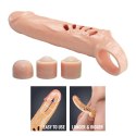 Pretty Love - Rękaw na penisa TPE z 3 zdejmowanymi extenderami 2,5 cm