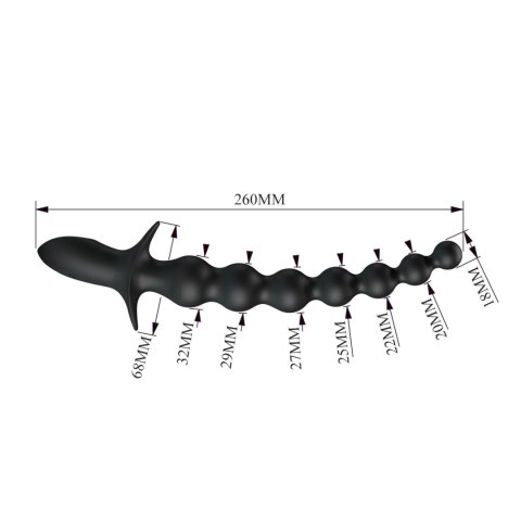 Pręt analny wibrujący Pretty Love Dedron czarny 25 cm USB