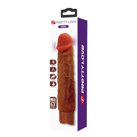 Realistyczny wibrator dildo Pretty Love Rufus brązowy USB