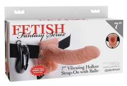 FETISH FANTASY SERIES 7 INCH VIBRATING HOLLOW STRAP-ON WITH BALLS LIGHT