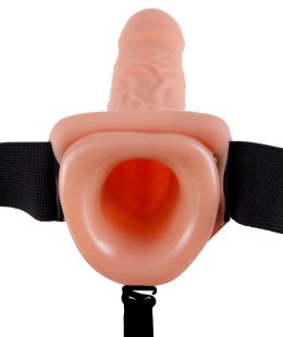 FETISH FANTASY SERIES 7 INCH VIBRATING HOLLOW STRAP-ON WITH BALLS LIGHT