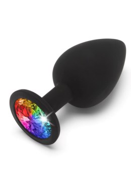 Korek analny Rainbow Booty Jewel Large ToyJoy czarny 9 cm