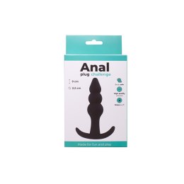 Korek analny koralikowy silikonowy Fantasy czarny 9 cm