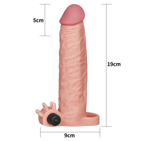 Wibrująca przedłużka na penisa Lovetoy TPE 19 cm