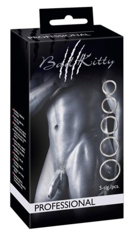 Zestaw 5 metalowych pierścieni Bad Kitty