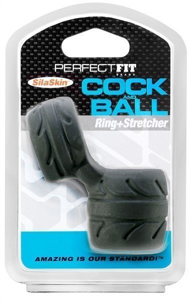 Pierścień Erekcyjny Silaskin Cock & Ball Black Perfect Fit