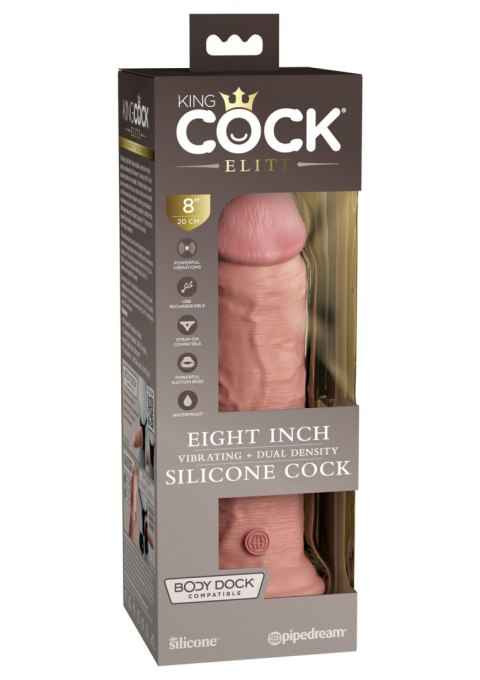 Miękki Silikonowy Wibrator Z Twardszym Rdzeniem 8 Inch Dual Density Vibe Cock Light King Cock