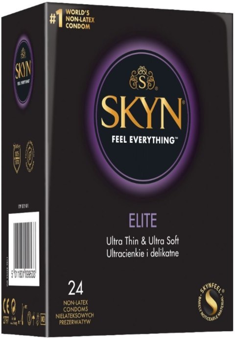 Ultracienkie I Delikatne Prezerwatywy Nielateksowe Unimil Skyn Elite 24 Sztuki SKYN