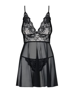 Idillia Babydoll Ze Stringami Czarna L/Xl Obsessive