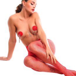 Kabaretki Starlet Tights Red/Rhinestones Kinky Diva