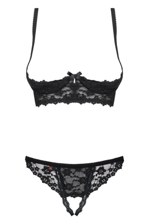 Letica komplet 2-częściowy otwarty czarny L/XL Obsessive