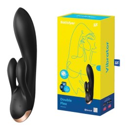 Wibrator króliczek Double Flex Connect App Black Satisfyer