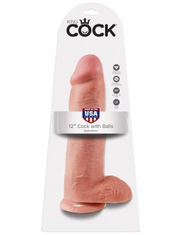 12' Cock With Balls Flesh Dildo Z Jądrami Cieliste 30 Cm King Cock