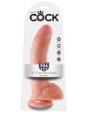 9' Cock With Balls Flesh Dildo Z Jądrami Cieliste 23Cm King Cock