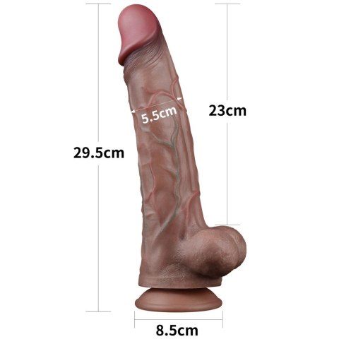 DILDO 11.5'' DUAL LAYERED PLATINUM SILICONE COCK