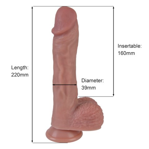 DILDO SILIKONOWE 22 CM Z RUCHEM POSUWISTO - ROTACYJNYM EROSPACE NATURAL PLAY D6