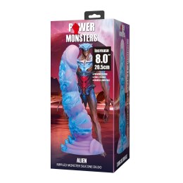 POWER MONSTERS ALIEN RIPPLED MONSTER SILICONE DILDO WITH SUCTION CUP