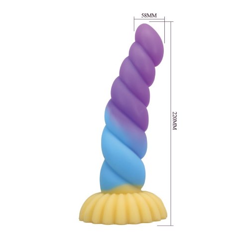 POWER MONSTERS UNICORN RIPPLED MONSTER SILICONE DILDO WITH SUCTION CUP