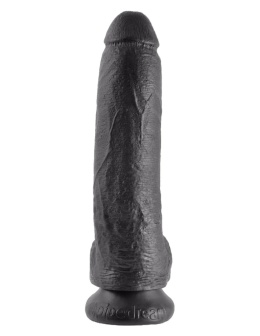 9' Cock With Balls Black Dildo Z Jądrami Czarne 23Cm King Cock