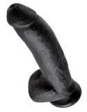 King Cock 9″ z jądrami, czarny – dildo z przyssawką Pipedream