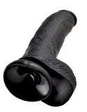 King Cock 9″ z jądrami, czarny – dildo z przyssawką Pipedream