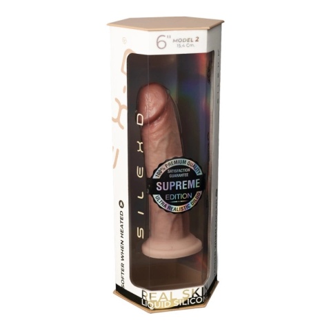 Silexd Premium Real Skin Model 2 (6″) – kompaktowe dildo z płynnego silikonu