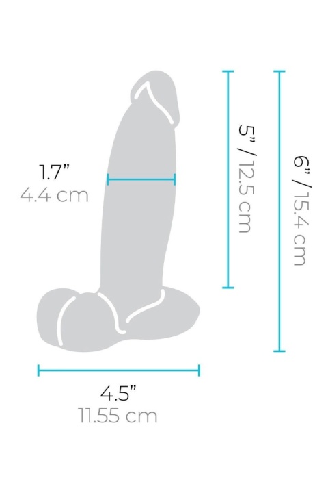 b-Vibe Slipskin Girthy 6 cali: realistyczne dildo z silikonu reagującego na nacisk, 15,4 cm długości, obwód 13,8 cm