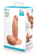 b-Vibe Slipskin Girthy 6 cali: realistyczne dildo z silikonu reagującego na nacisk, 15,4 cm długości, obwód 13,8 cm