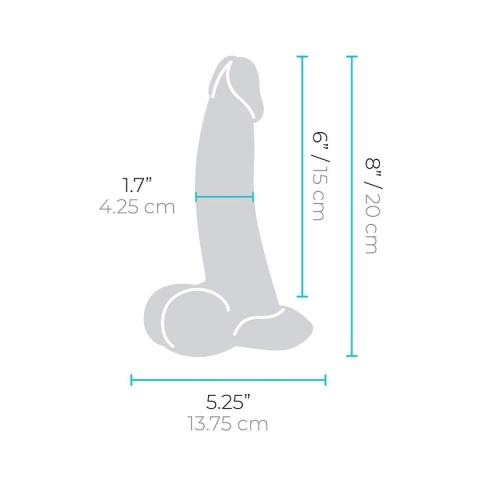 b-Vibe Slipskin Curvy 8 cali – zakrzywione dildo silikonowe z ruchomą powłoką