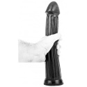 AB30 Donger All Black – żebrowane dildo 29 cm z PVC