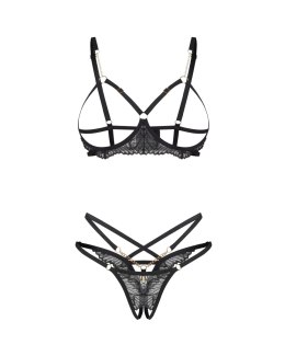 Komplet 2-częściowy otwarty Matildea Black S/M Obsessive