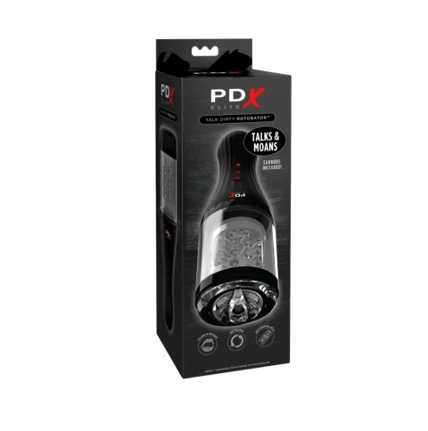 PDX Elite Talk Dirty Rotobator – rotacyjny masturbator ze słuchawkami