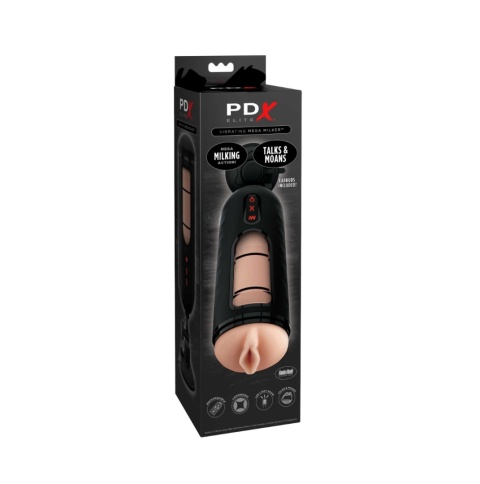 PDX Elite Vibrating Mega Milker – masturbator z Fanta Flesh i LED
