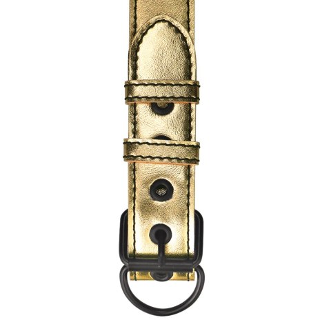 OBROŻA BONDAGE FETISH METALLIC PUP COLLAR WITH LEASH