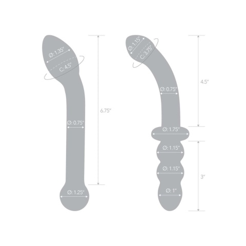 Gläs G-Spot Pleasure Glass Dildo Set - zestaw dwóch ręcznie dmuchanych dild ze szkła borokrzemowego