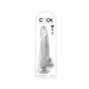 King Cock Clear 10″ z jądrami – przezroczyste dildo z TPE, 25,4 cm