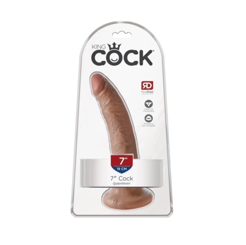 King Cock 7″ Cock Tan – realistyczne dildo z PVC z przyssawką, 20 cm
