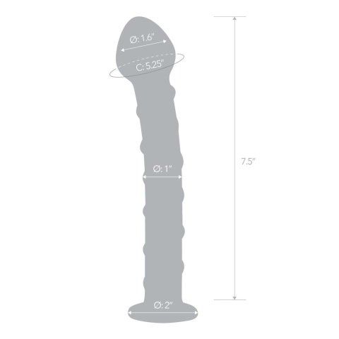 Glas Blue Spiral Dildo – szklane dildo z niebieską spiralą, 17,8 cm
