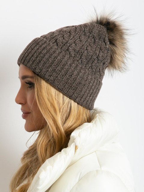 Czapka AT-CZ-173501.44 ciemny brązowy