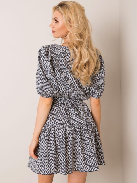 Sukienka LK-SK-508151.34P biało-granatowy 40