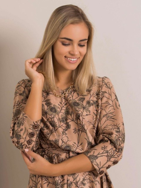 Sukienka LK-SK-508143.72P ciemny bezowy 42