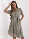 Sukienka 217-SK-25663.03 khaki S