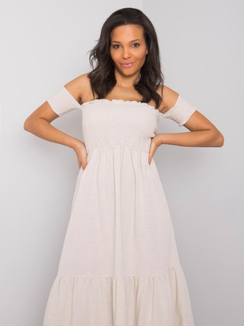 Sukienka 346-SK-009.51 jasny beżowy XL