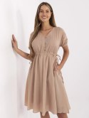 Sukienka 217-SK-25663.02 beżowy S