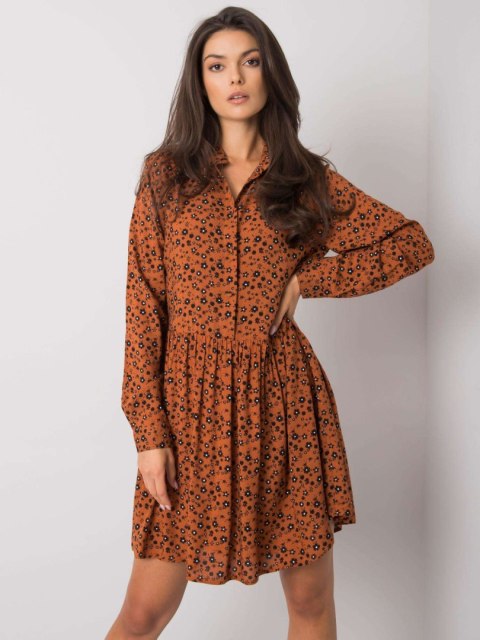 Sukienka D73771M30227 jasny brązowy L