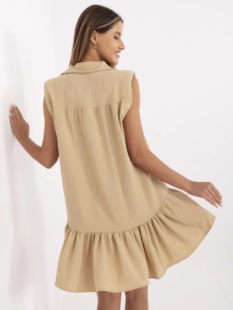 Sukienka 341-SK-5183.08 beżowy M