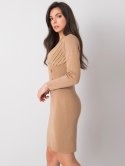 Sukienka EM-SK-J50027.63P ciemny bezowy M/L