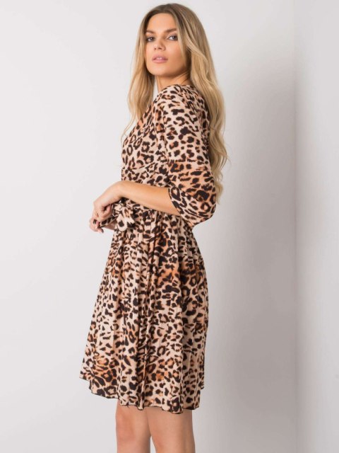 Sukienka DHJ-SK-11092A.75P czarno-beżowy